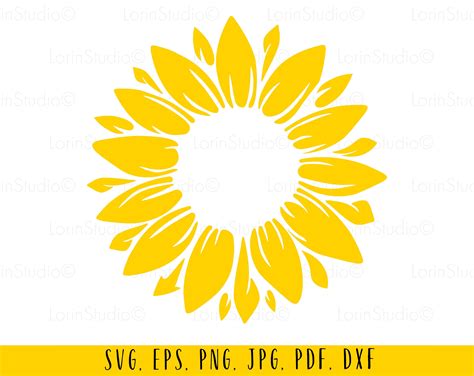 Sunflower Svg Sunflower Decal Svg Sunflower Png Floral Svg | Etsy