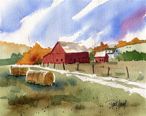 Warm Autumn-print From an Original Watercolor Landscape Painting - Etsy | Watercolor landscape ...