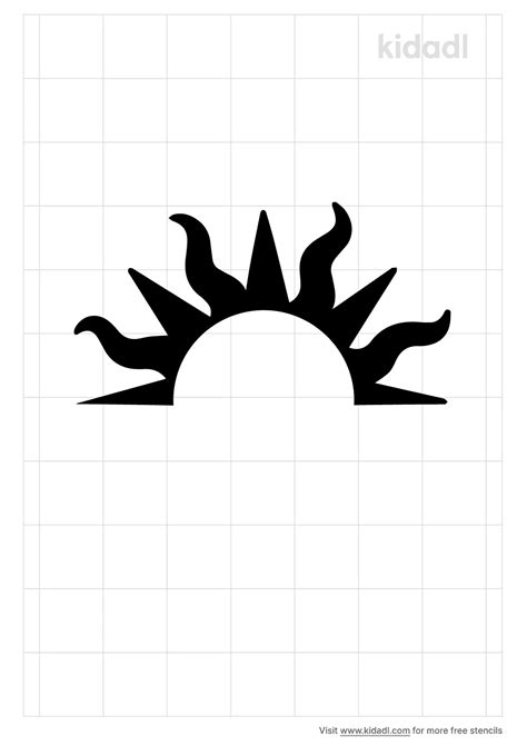 Free Half Sun Stencil | Stencil Printables | Kidadl