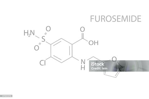 Furosemide Molecular Skeletal Chemical Formula Stock Illustration - Download Image Now - Art ...