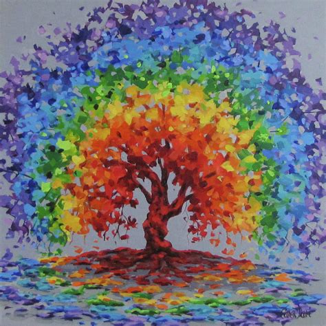 Rainbow Tree Painting by Karen Ilari - Fine Art America