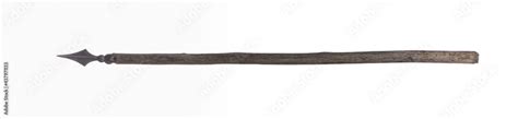 ancient wooden spear isolated on white background Stock Photo | Adobe Stock