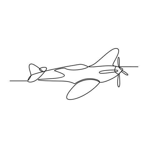 One continuous line drawing of airplane as air vehicle and transportation with white background ...