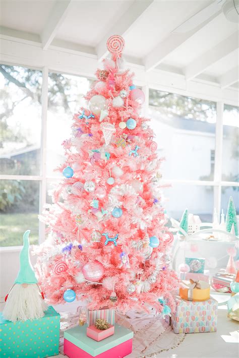 Colorful Pink Christmas Tree | Home Decor | Cake & Confetti