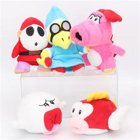 15cm Super Mario Plush Doll Toy mario Mushroom Princess Shy Guy Birdo Boo White Ghost stuffed ...