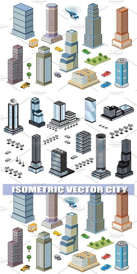 Isometric set of skyscrapers | Minecraft modern, Minecraft modern city, Minecraft blueprints