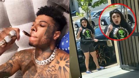 BlueFace baby mama acting up at his crib... broke all his windows and f*cked up his cars. 😂💀💀 ...