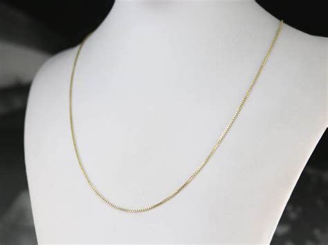 Gold Box Chain Necklace Yellow Gold Necklace Pendant Chain - Etsy