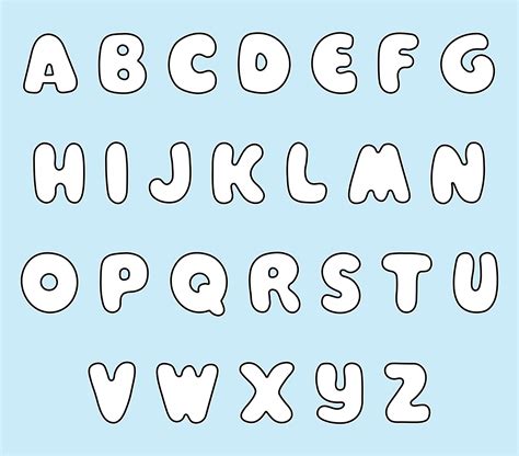 Big Printable Bubble Letters Alphabet