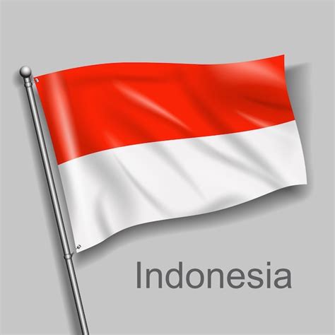 Premium Vector | The national flag of indonesia in asia