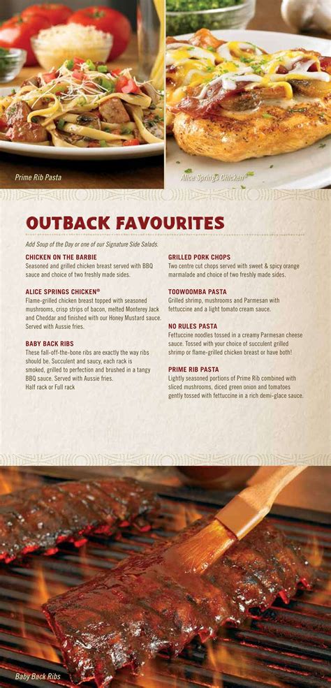 Outback Steakhouse Printable Menu - Printable Templates