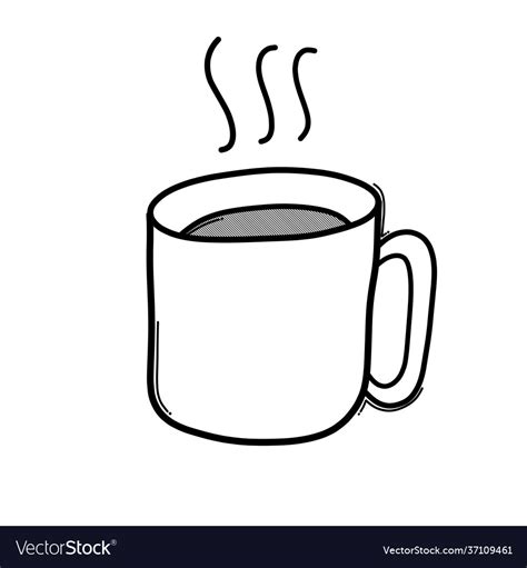 Coffee cup doodle icon drawing sketch hand drawn Vector Image