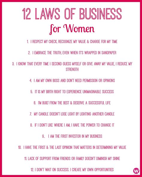 12 Laws of Business....for Women #inspirationalquotes #businessquotes # ...