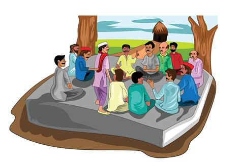 Indian or Pakistani Village People having Panchayat Meetings 18977568 Vector Art at Vecteezy