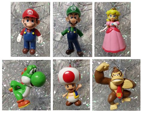 Buy Super Mario Brothers 6 Piece Christmas Holiday Ornament Set Featuring Mario, Luigi, Donkey ...