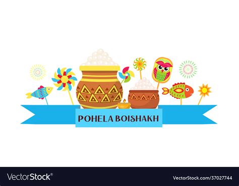 Happy pohela boishakh banner bengali new year Vector Image