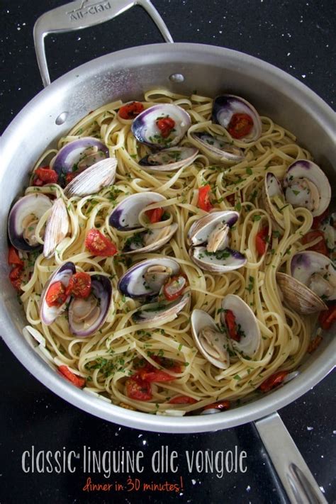 linguine with clams (linguine alle vongole) - The Culinary Chase