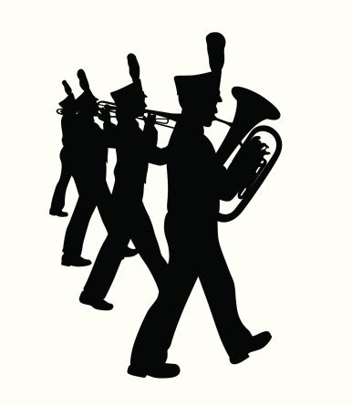 Marching Band Vector Silhouette Stock Illustration - Download Image Now - iStock