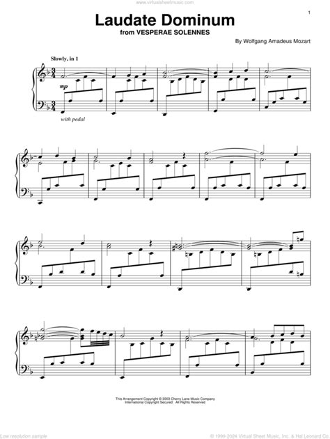 Laudate Dominum sheet music for voice and piano (PDF-interactive)