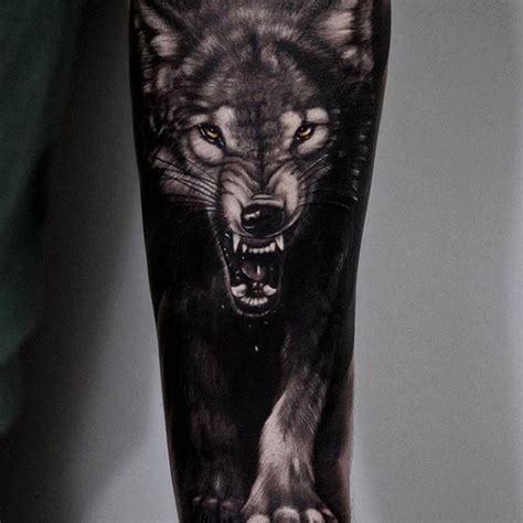 Tattoo uploaded by Alex Wikoff • Wolf via instagram secretflesh_tattoo #realism #blackandgrey # ...