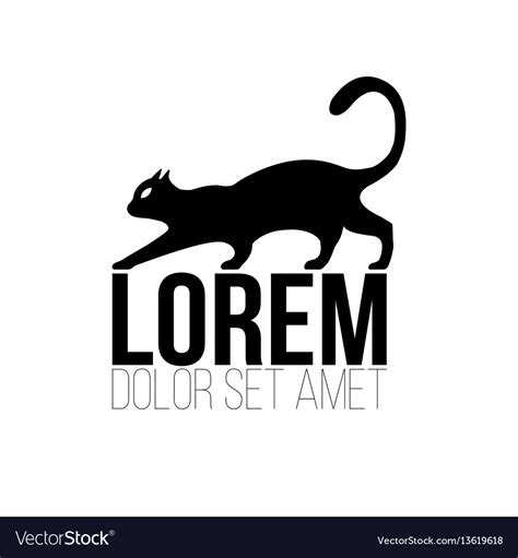 Black cat logo Royalty Free Vector Image - VectorStock