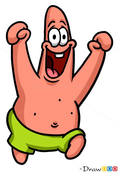 How to Draw Patrick Star, Cartoon Characters - How to Draw, Drawing Ideas, Draw Something ...