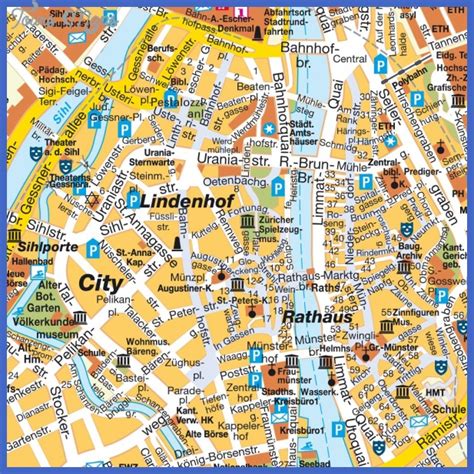 Map of Zurich Switzerland - ToursMaps.com