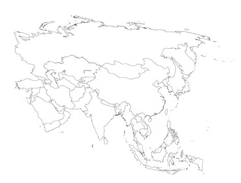 Blank Map of Asia Printable