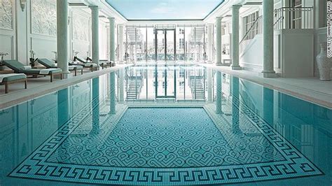 At the Shangri-La Paris, an elegant pool is tucked into the former ...