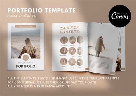 22 Pages Photography Portfolio Template Canva Photography Magazine Neutral Template Photography ...