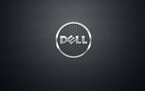 Download Silver Perforated Dell Laptop Logo Wallpaper | Wallpapers.com