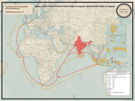 Spice Trade Map of Dutch East East India Company and British India Company – Mapping History