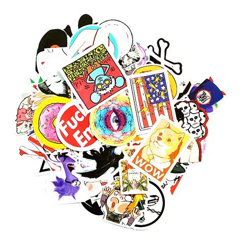 10pc Mixed funny stickers for laptop sticker decal fridge skateboard ...