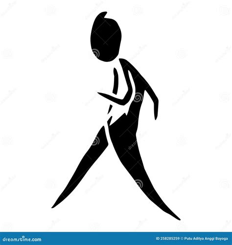 Stickman running pose icon stock vector. Illustration of design - 258285259