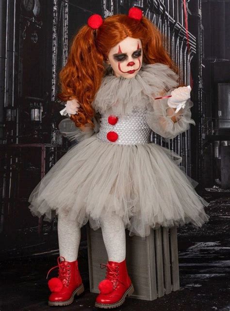 Girls IT Movie Inspired Pennywise Scary Clown Halloween Costume | Clown halloween costumes ...