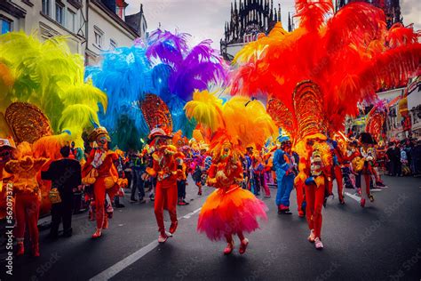 colorful carnival parade, Generative AI Illustration Stock Illustration ...