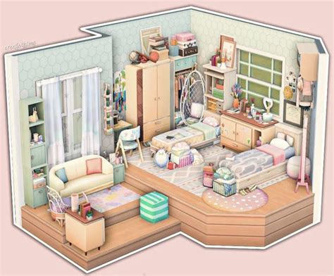 create4sims - 𝒷𝓎 𝒜𝓁𝑒𝓍𝒶𝓃𝒹𝓇𝒶 on Instagram: "Pastel Bedroom || no CC Last post for 2022 💙 I hope ...