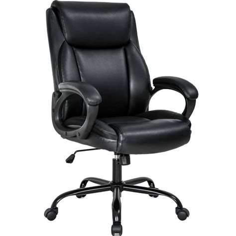 Office Chair Ergonomic Desk Chair PU Computer Chair with Lumbar Support Arms High Back Executive ...