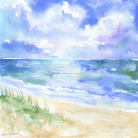 Beach and Sand Dunes Original Watercolor Painting – Susan Windsor