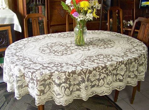 Vintage Quaker Lace Cloth Oval Tablecloth Cottage Decor Table | Etsy ...