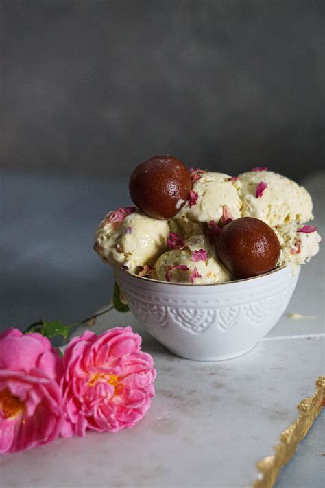 10 Minute Creamy Gulab Jamun Ice Cream (Eggless)- Some Indian Girl