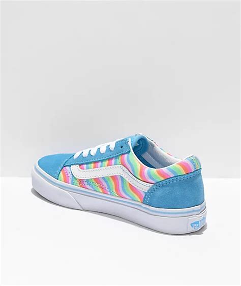 Vans Old Skool Wavy Rainbow Blue Skate Shoes