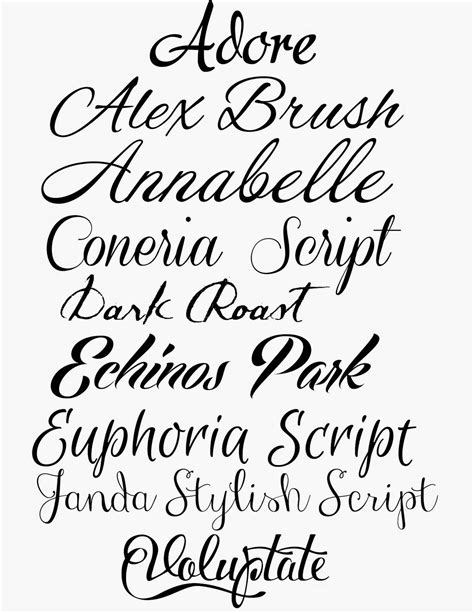 Simple Cursive Tattoo Fonts