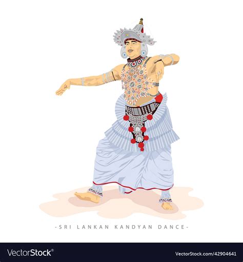 Sri lankan kandyan dancer Royalty Free Vector Image