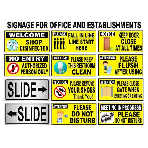 signage for office and establishments yellow signage signage signage ...