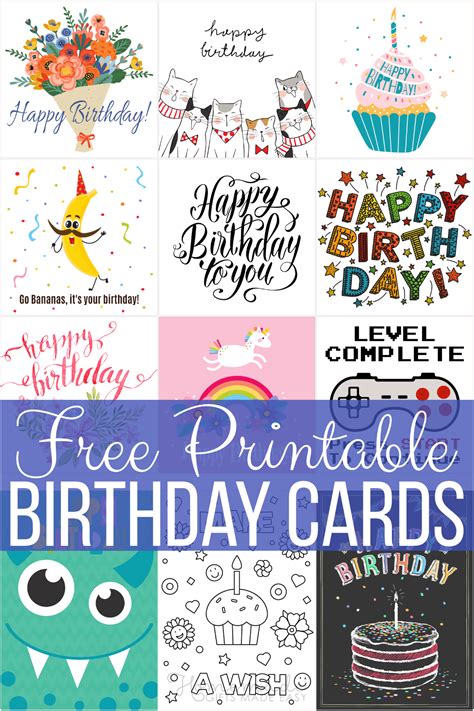 Free Printable Birthday Cards for Everyone