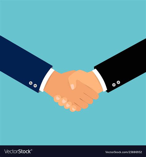 Business handshake shaking hands flat design Vector Image