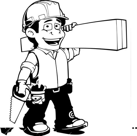 Free Carpenter Clipart Black And White, Download Free Carpenter Clipart ...