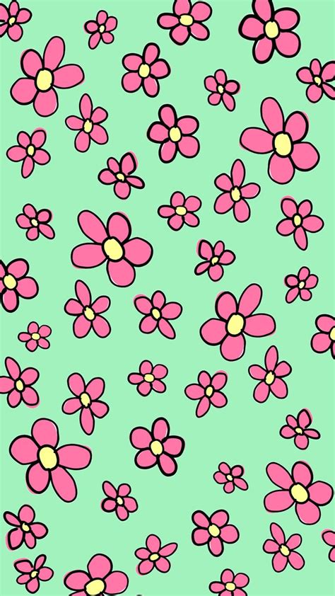 Pink and Yellow Flower Wallpaper