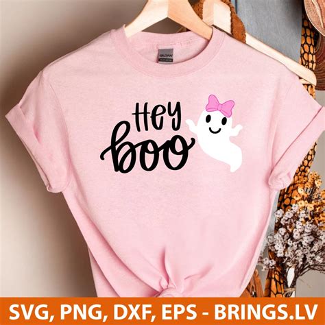 Hey Boo SVG, Halloween SVG, Cute Ghost SVG, PNG, DXF, EPS, Cut Files ...